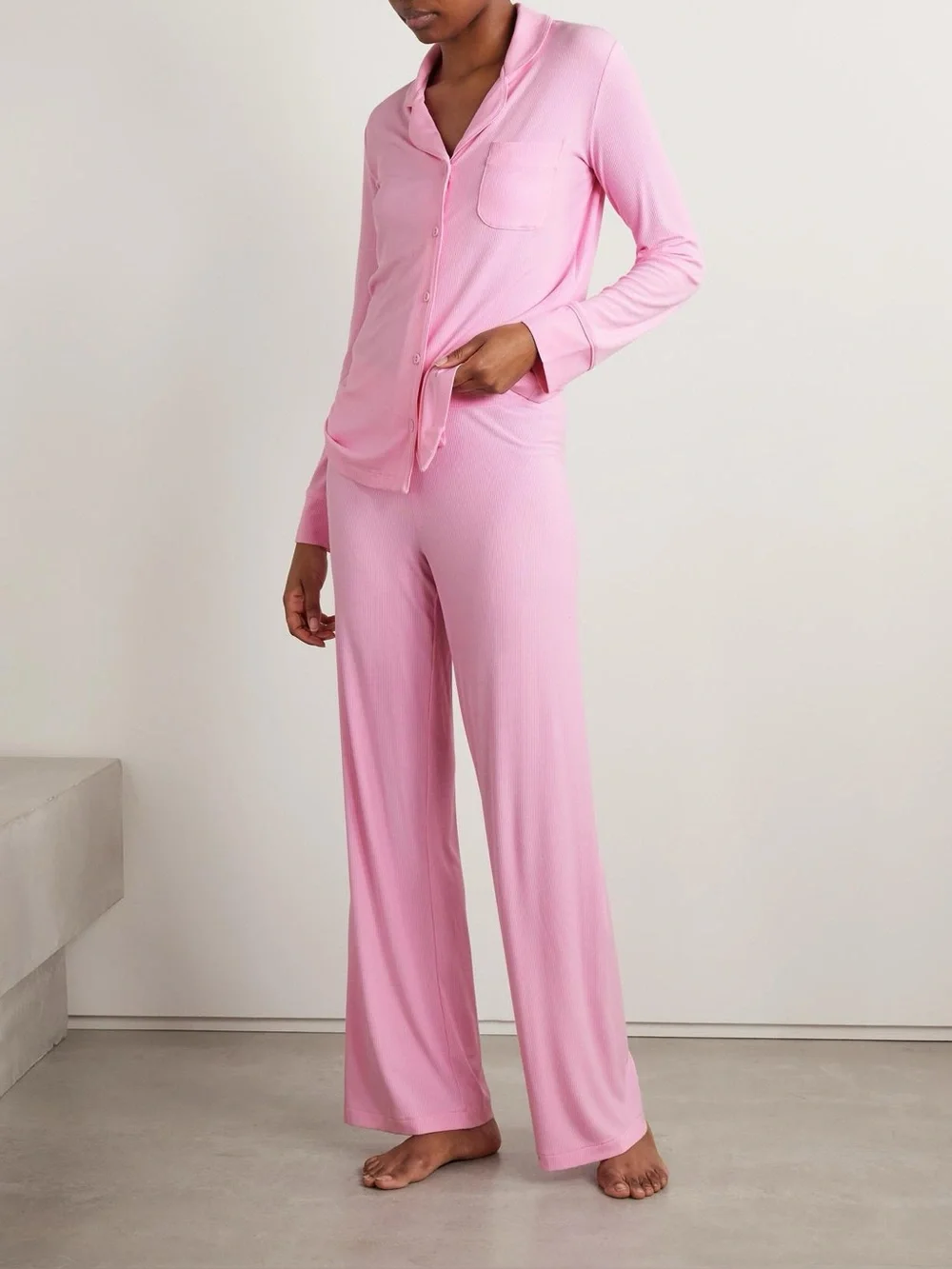 SKIMS Soft Lounge Sleep Set Bubble Gum Pink Modal Pajamas Small Limited Edition
